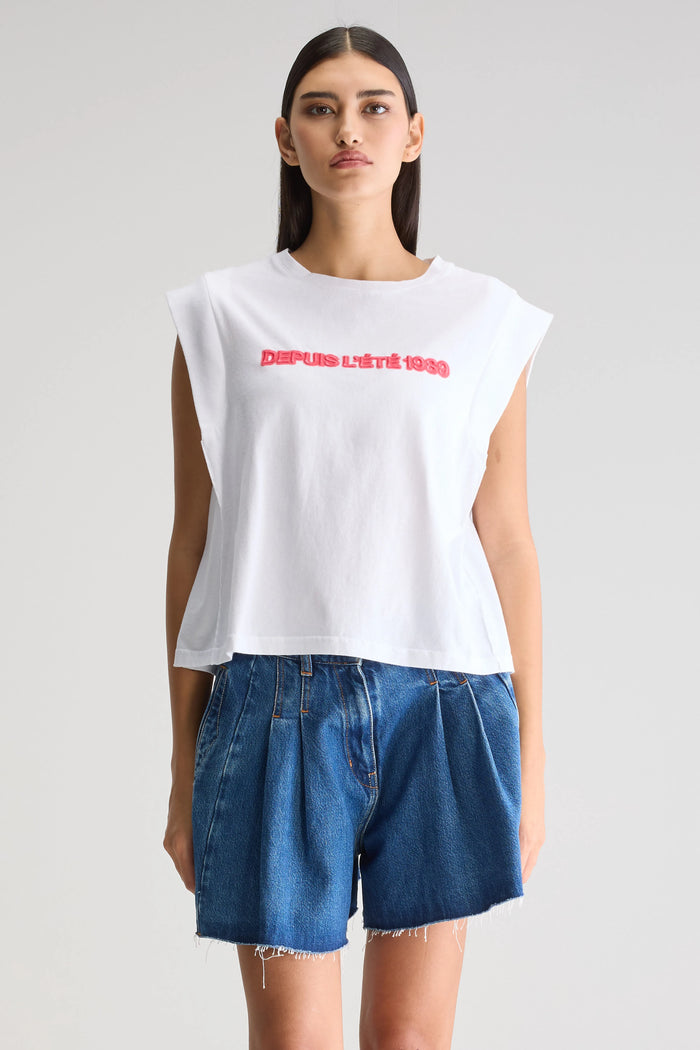 Bellerose T-Shirt Sans Manches Blanc Pour Femmes