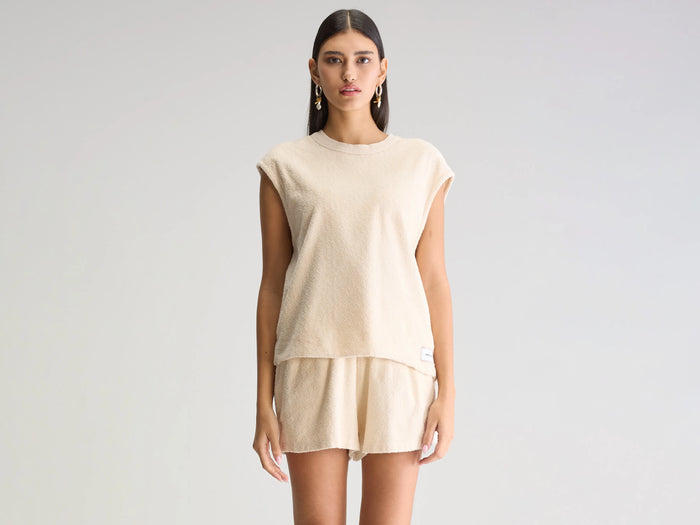 Bellerose T-Shirt Sans Manches Écru Pour Femmes