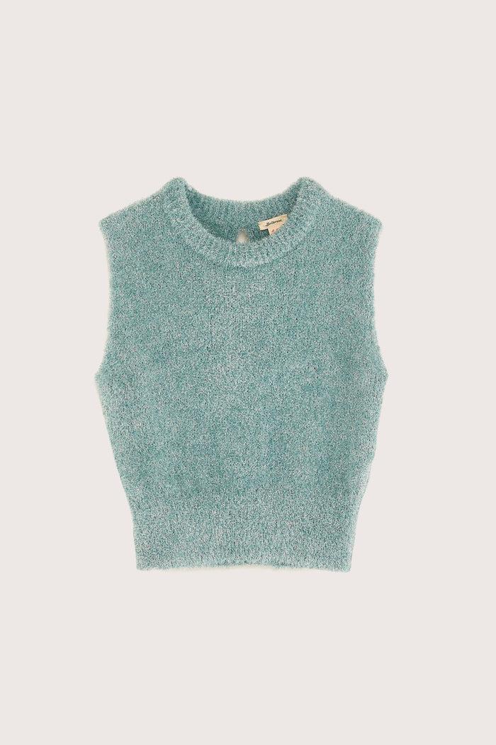 Bellerose Top Tricot Vert-gris Pour Filles