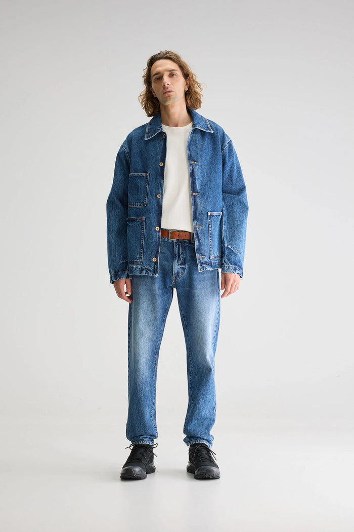 Bellerose Veste Classique En Denim Bleu Pour Homme