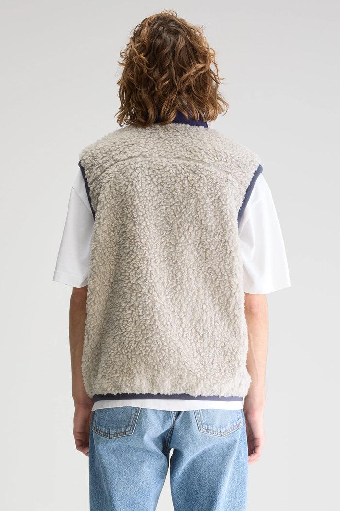 Bellerose Veste Sans Manches Teddy Gris Pour Homme