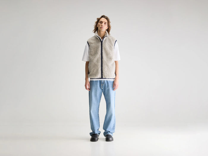 Bellerose Veste sans manches teddy gris pour homme