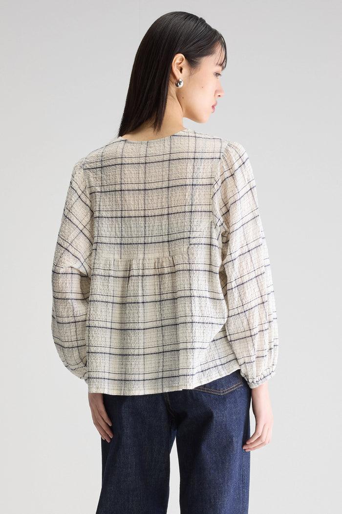 Bellerose Blouse à Manches Ballon à Carreaux Pour Femmes