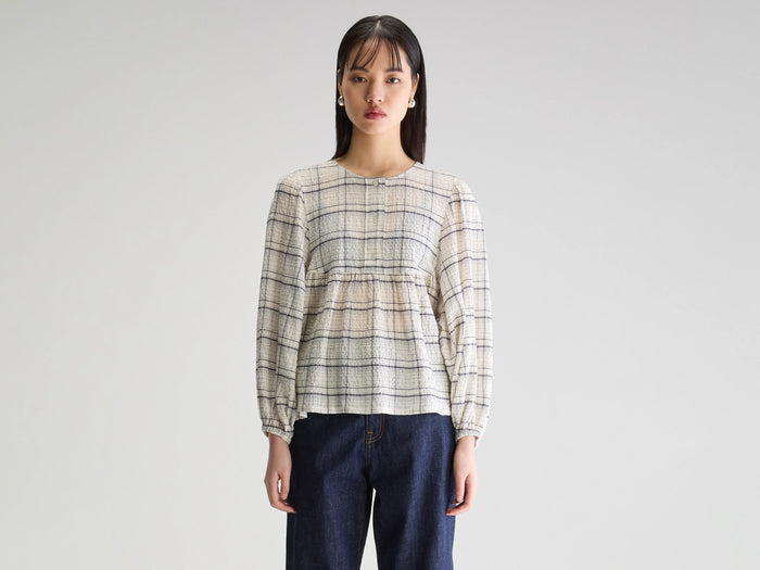 Bellerose Blouse à manches ballon à carreaux pour femmes