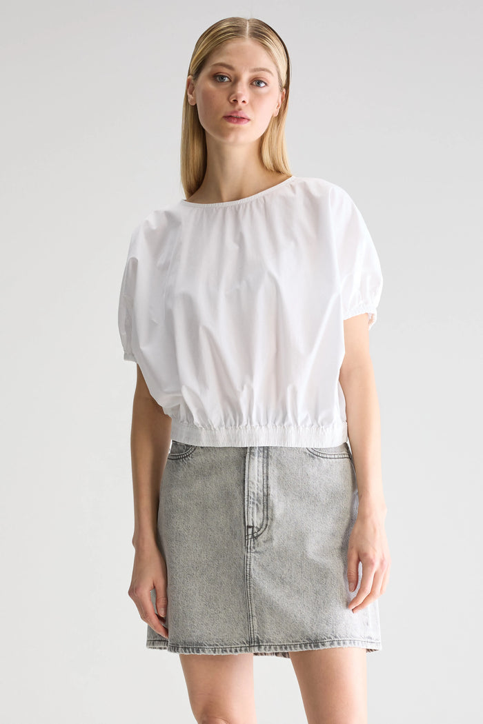 Bellerose Blouse Blanche À Manches Courtes Pour Femmes