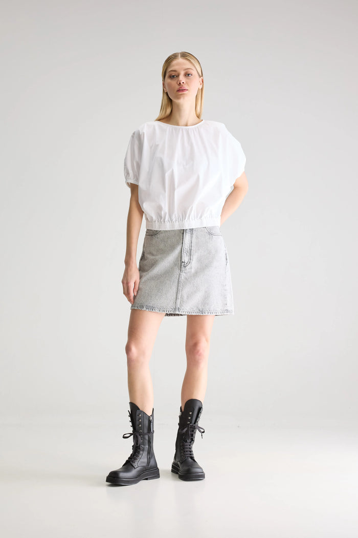 Bellerose Blouse Blanche À Manches Courtes Pour Femmes