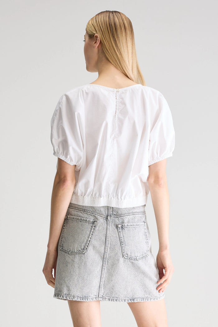Bellerose Blouse Blanche À Manches Courtes Pour Femmes