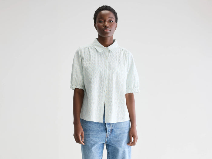Bellerose Blouse bleue à manches courtes pour femmes