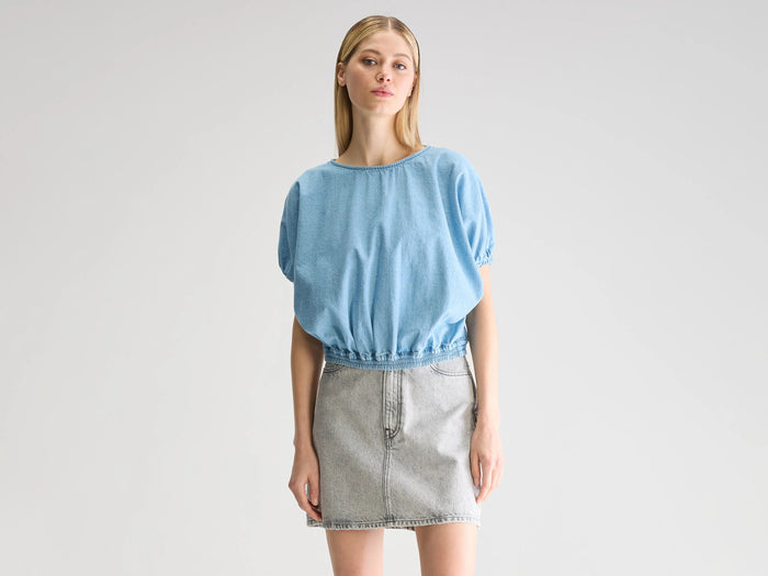 Bellerose Blouse En Denim À Manches Courtes Pour Femmes