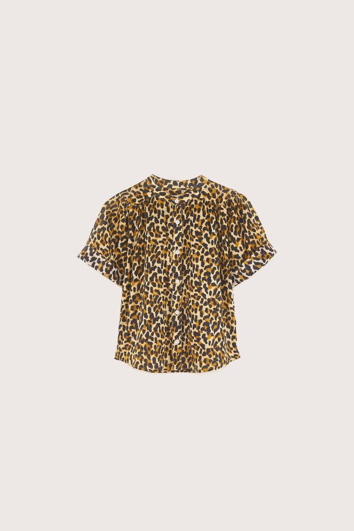 Bellerose Blouse Léopard à Manches Courtes Pour Filles