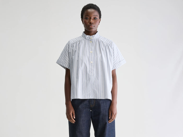 Bellerose Blouse rayée grise à manches courtes pour femmes