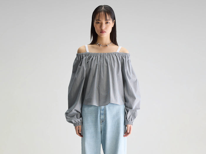 Bellerose Blouse romantique rayée noire pour femmes