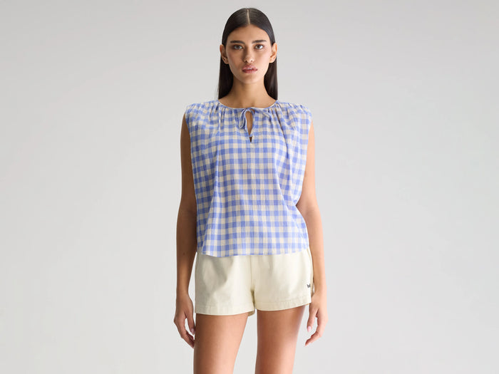 Bellerose Blouse Sans Manches À Carreaux Pour Femmes