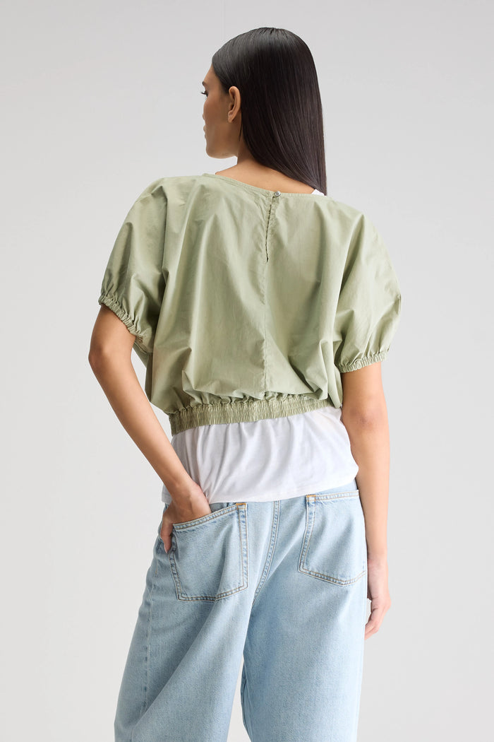 Bellerose Blouse Verte À Manches Courtes Pour Femmes