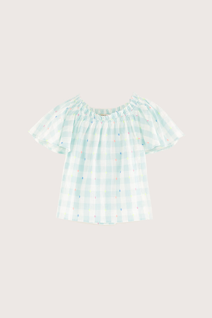 Bellerose Blouse Vichy à Manches Courtes Pour Filles