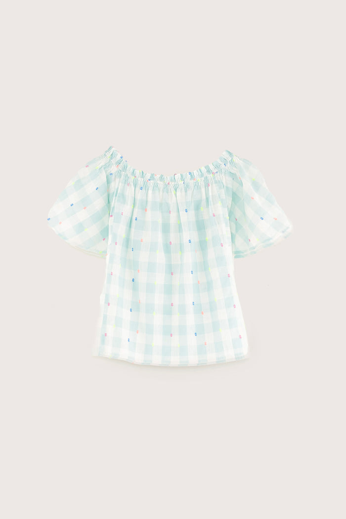 Bellerose Blouse Vichy à Manches Courtes Pour Filles