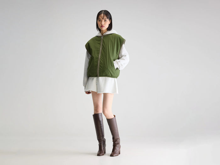 Bellerose Bodywarmer réversible oversize kaki pour femmes