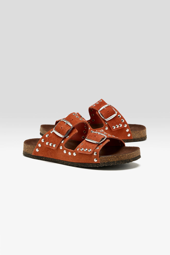 Bosabo Bosabo Rivet Rust Suede Sandals