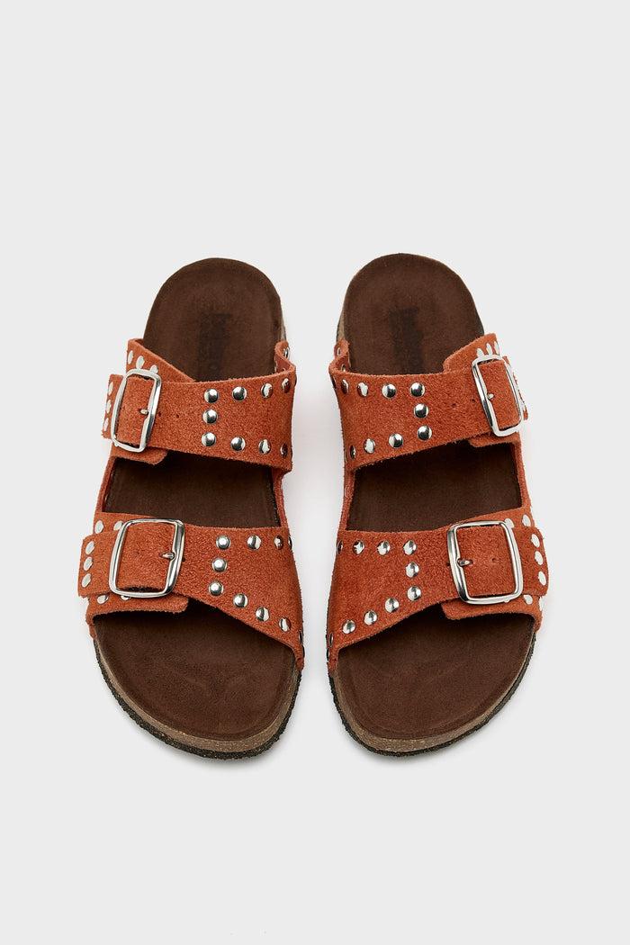 Bosabo Bosabo Rivet Rust Suede Sandals