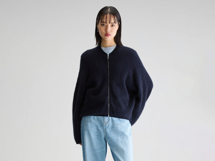 Bellerose Cardigan zippé oversize bleu marine pour femmes
