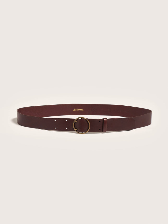 Bellerose Ceinture Classique En Cuir Lisse Bordeaux Pour Femmes