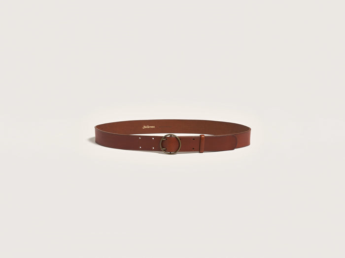 Bellerose Ceinture classique en cuir lisse cognac pour femmes
