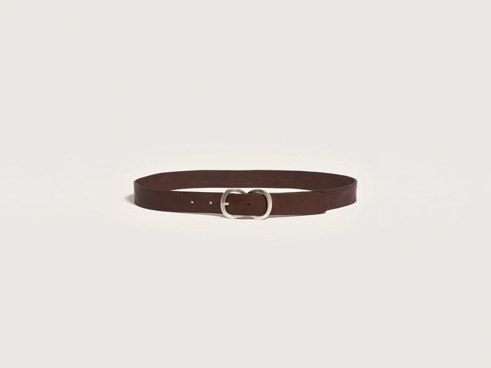 Bellerose Ceinture classique en cuir marron pour femmes