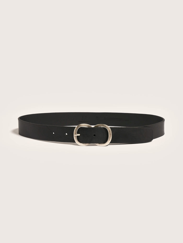 Bellerose Ceinture Classique En Cuir Noir Pour Femmes