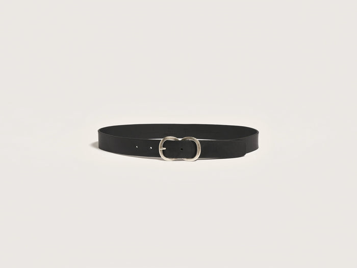 Bellerose Ceinture classique en cuir noir pour femmes