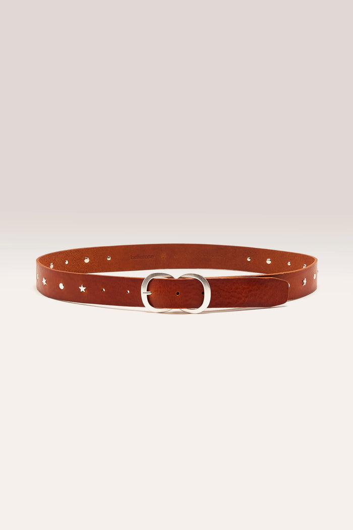 Bellerose Ceinture Cloutée En Cuir Marron Pour Femmes