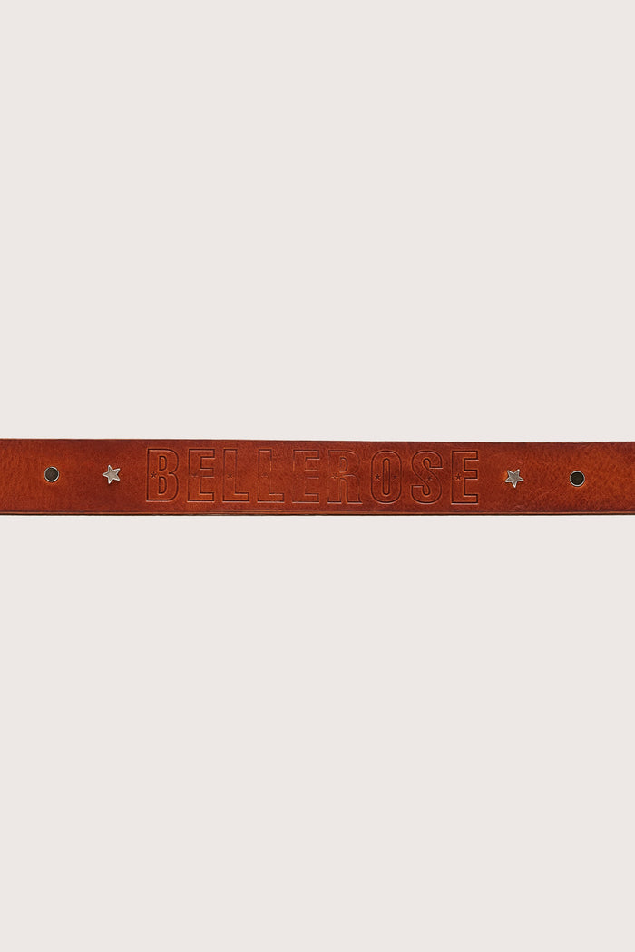 Bellerose Ceinture Cloutée En Cuir Marron Pour Femmes