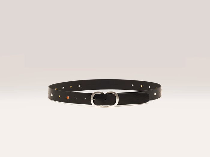 Bellerose Ceinture cloutée en cuir noir pour femmes