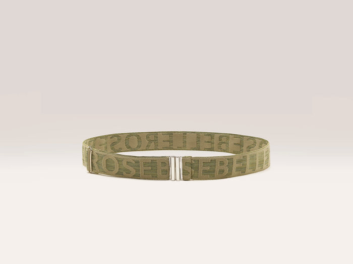 Bellerose Ceinture élastique imprimé logo kaki pour femmes