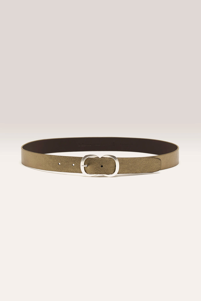Bellerose Ceinture En Cuir Marron Brillant Pour Femmes