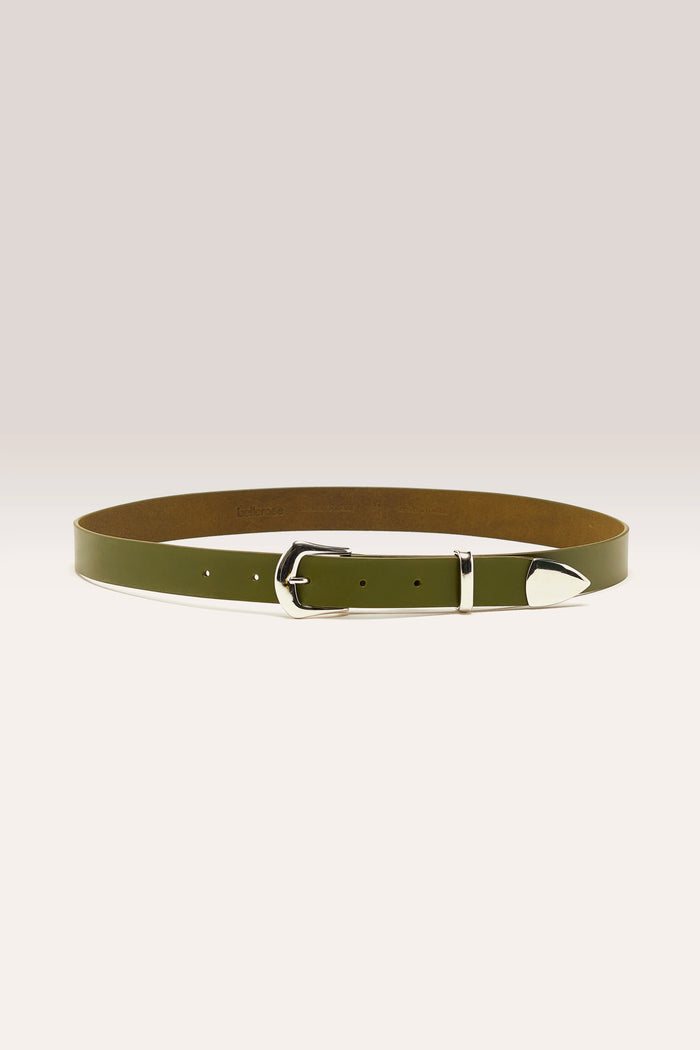 Bellerose Ceinture Western En Cuir Kaki Pour Femmes