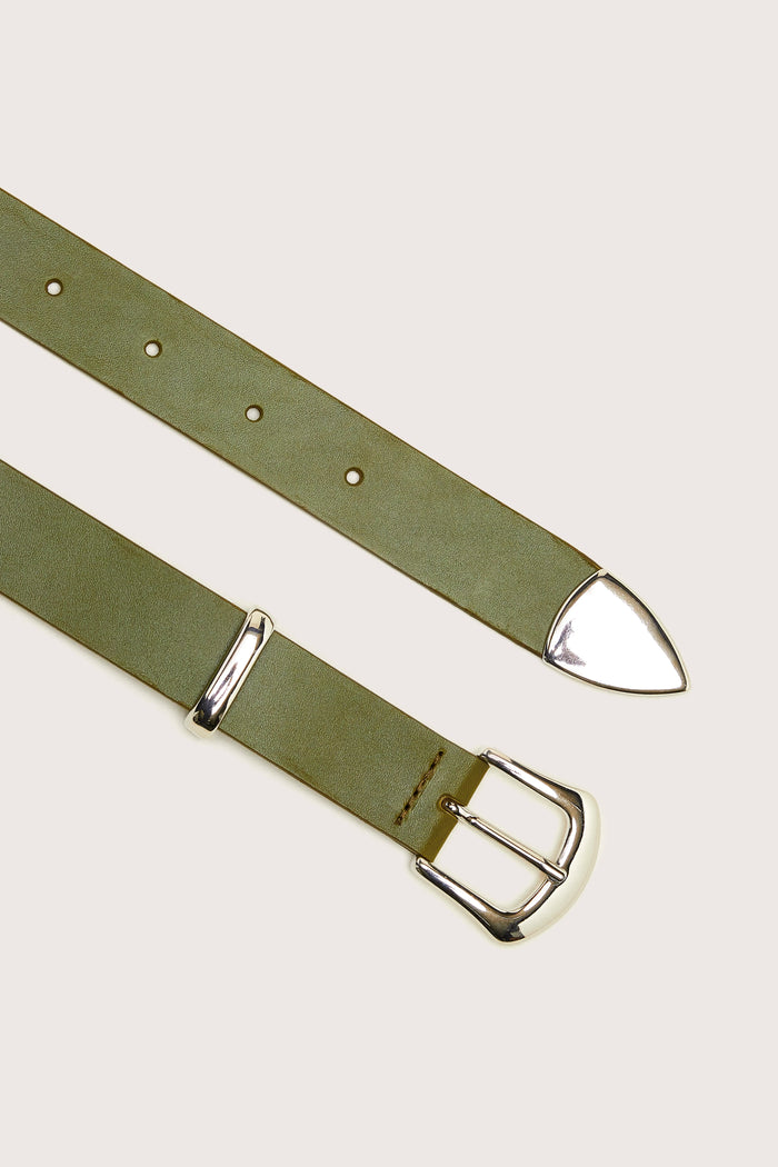 Bellerose Ceinture Western En Cuir Kaki Pour Femmes