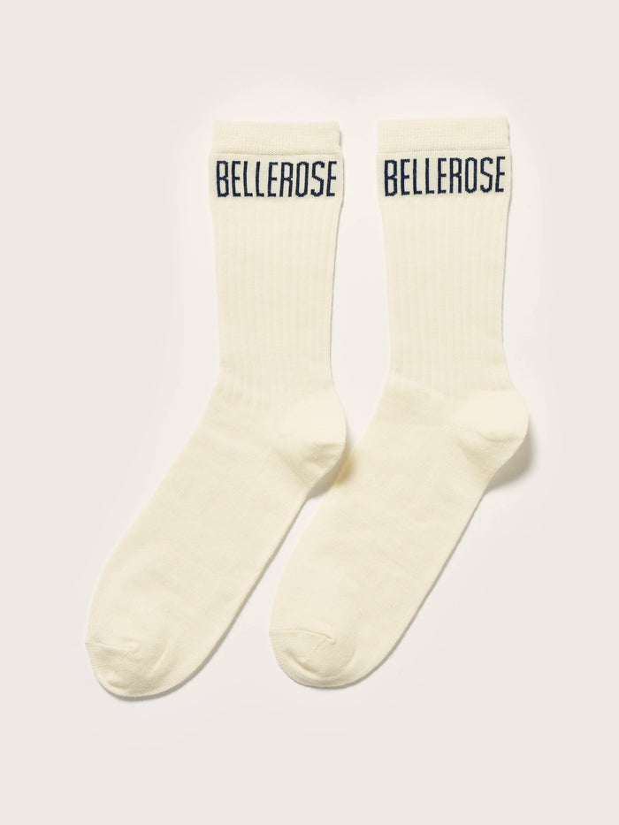Bellerose Chaussettes Blanches Côtelées Pour Hommes