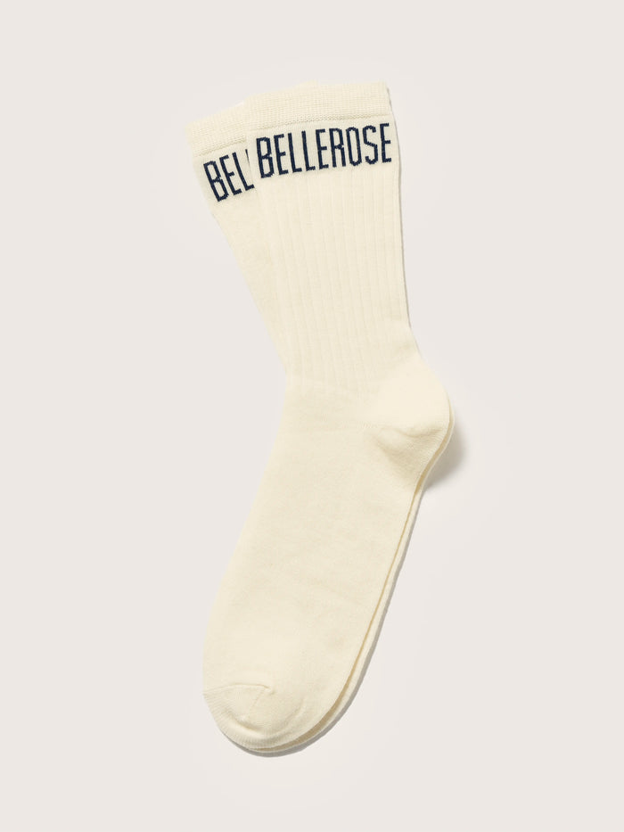 Bellerose Chaussettes Blanches Côtelées Pour Hommes