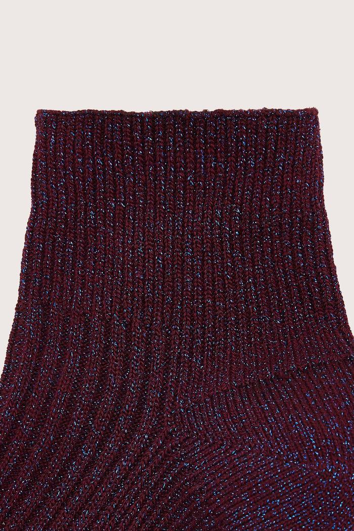 Bellerose Chaussettes Côtelées Bordeaux Pour Femmes