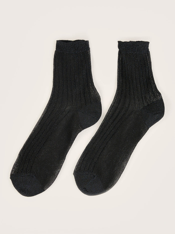 Bellerose Chaussettes Courtes Bleues Métalliques Pour Femmes