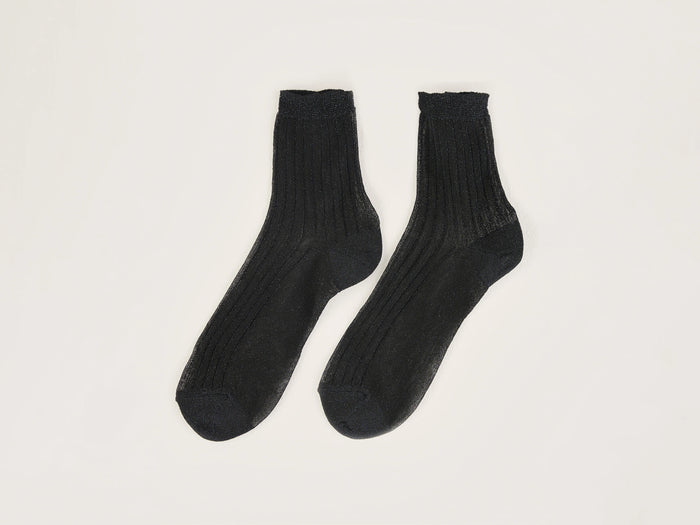 Bellerose Chaussettes courtes bleues métalliques pour femmes