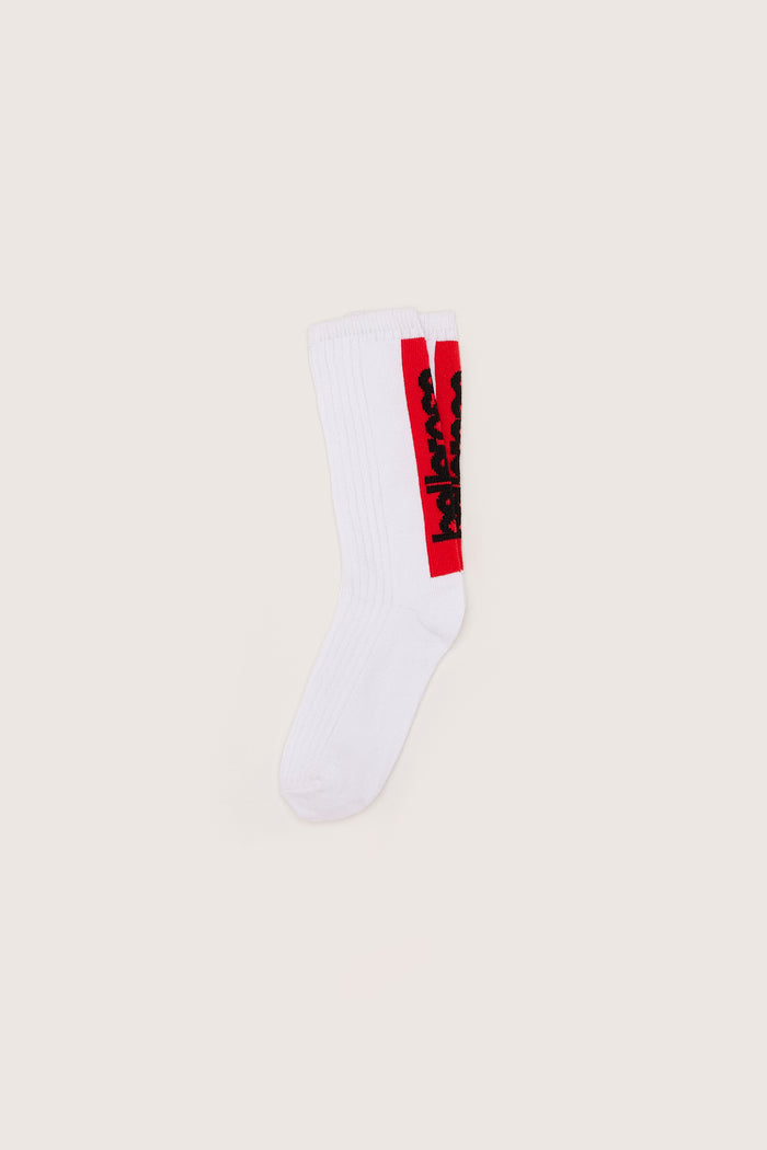 Bellerose Chaussettes Crew Avec Logo Blanc Pour Femmes