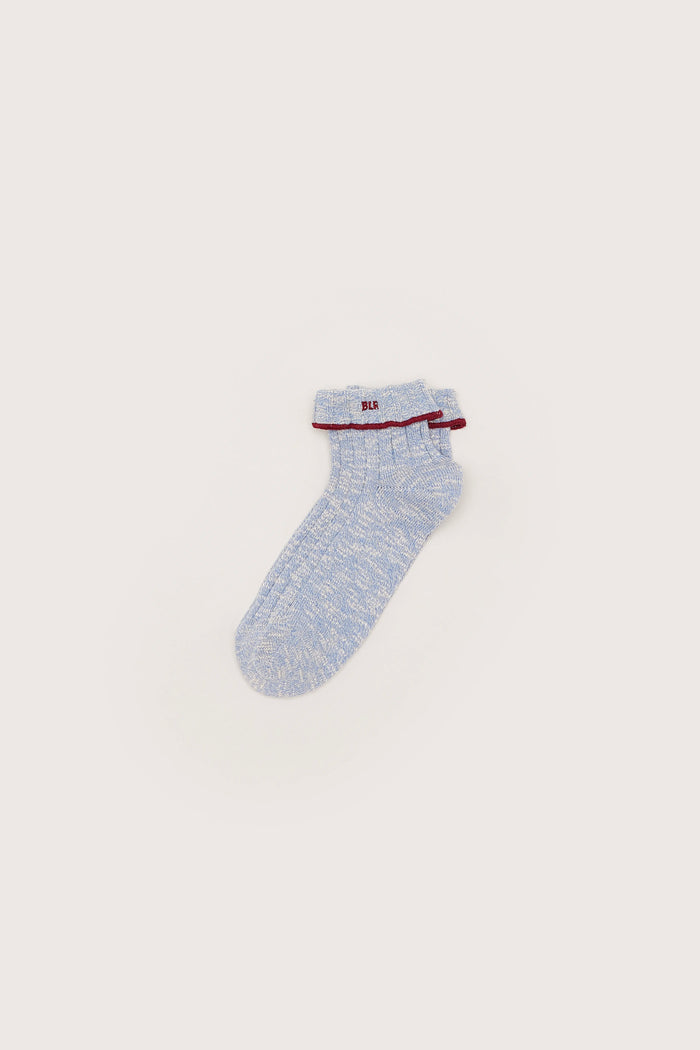 Bellerose Chaussettes Crew Avec Logo Bleu Pour Femmes