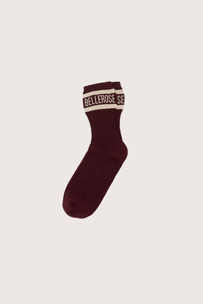 Bellerose Chaussettes Crew Avec Logo Bordeaux Pour Femmes