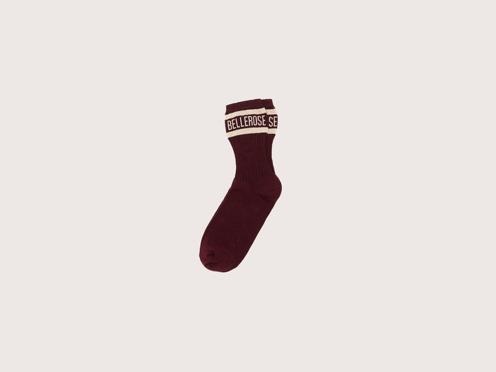 Bellerose Chaussettes crew avec logo bordeaux pour femmes