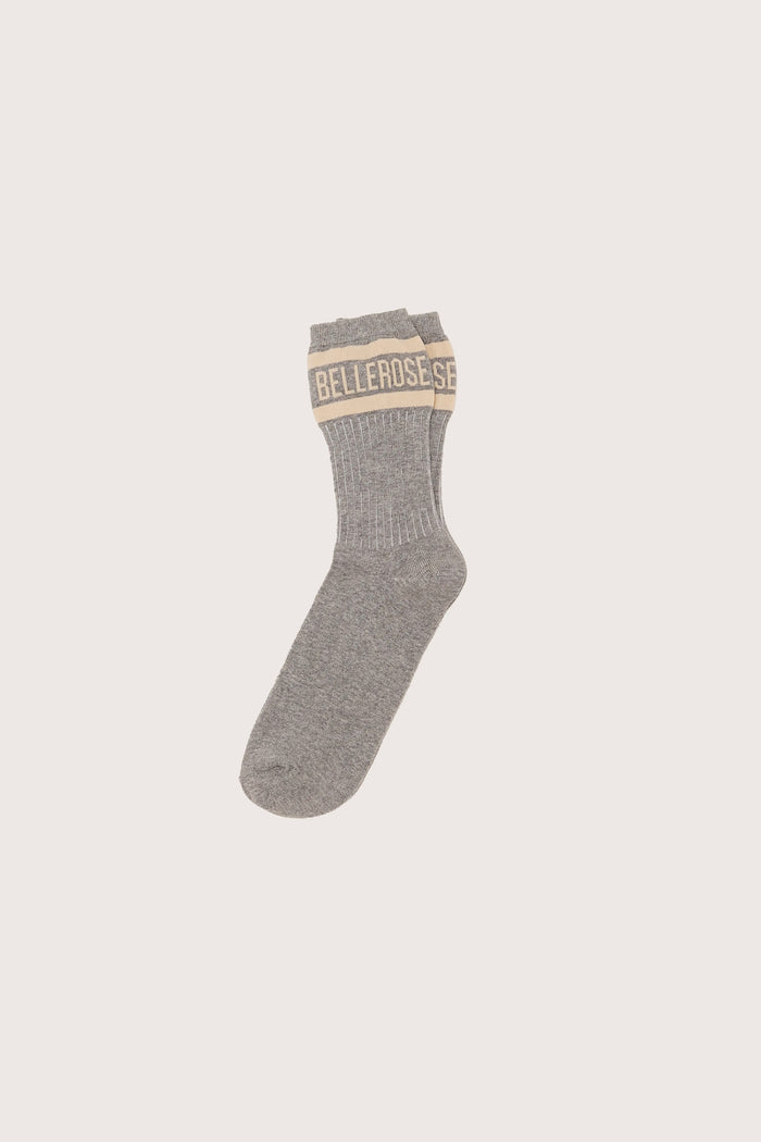 Bellerose Chaussettes Crew Avec Logo Gris Pour Femmes