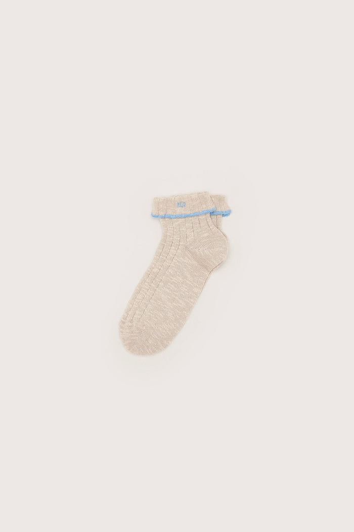Bellerose Chaussettes Crew Avec Logo Gris Pour Femmes