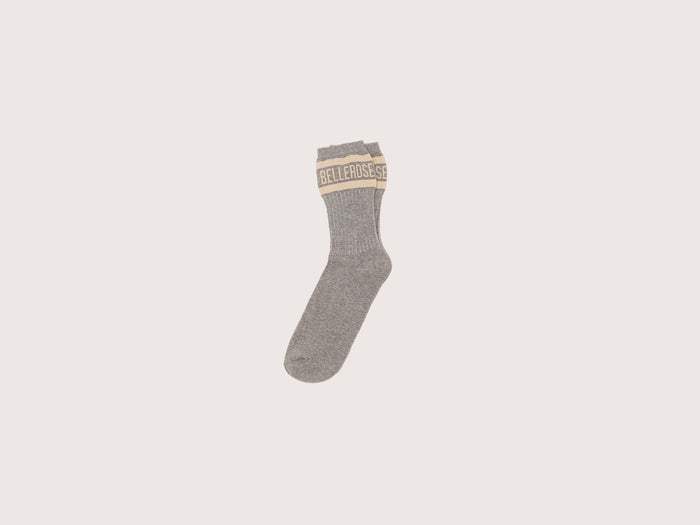 Bellerose Chaussettes crew avec logo gris pour femmes