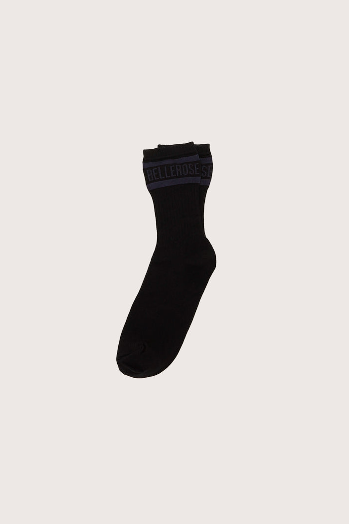 Bellerose Chaussettes Crew Avec Logo Noir Pour Femmes