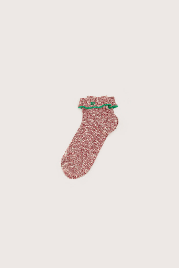 Bellerose Chaussettes Crew Avec Logo Rouge Pour Femmes